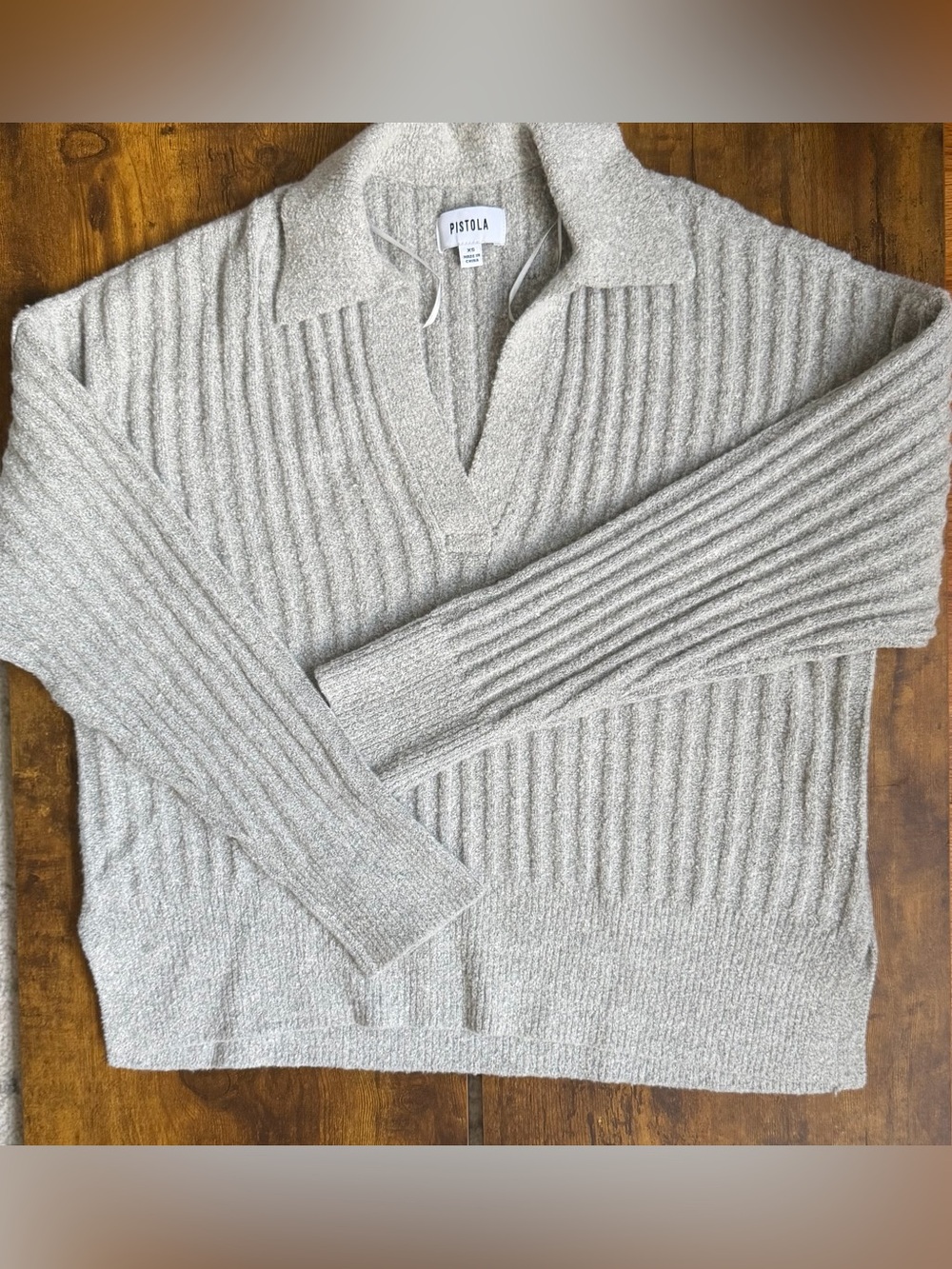 Pistola Heather Grey Ribbed Knit Sweater XS